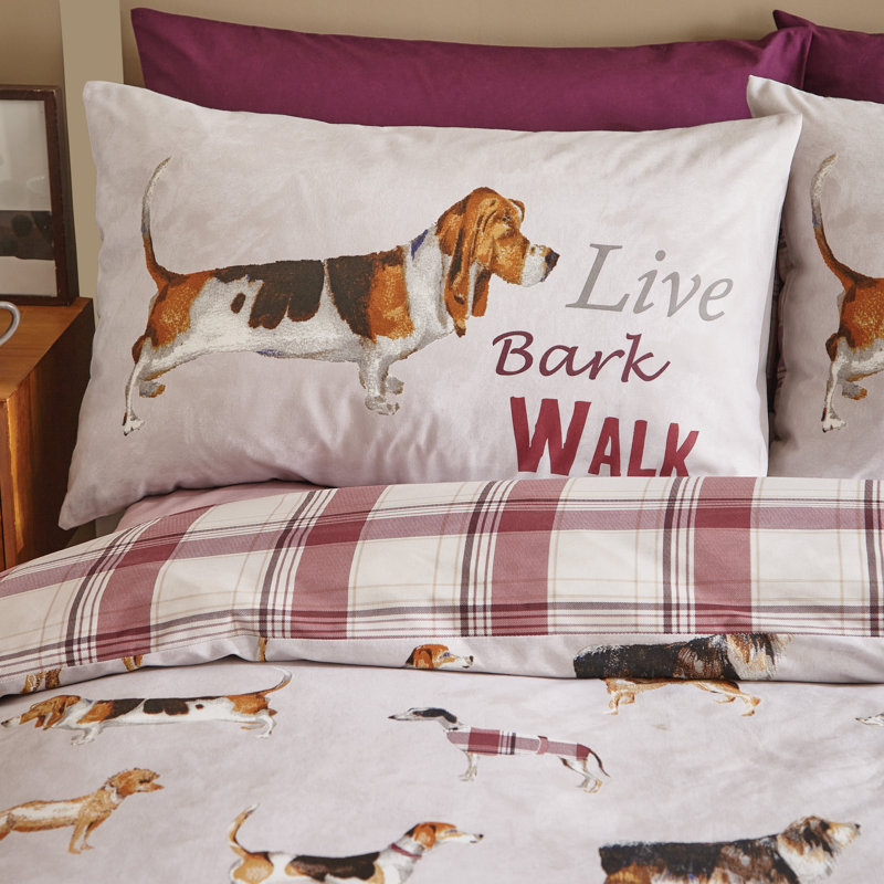 Country Dogs Duvet Cover Set, Double Duvet Cover + 2 Standard Pillowcases