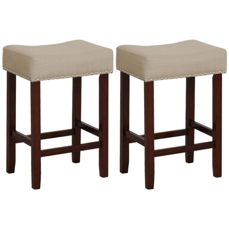 Ensemble de 2 tabourets de bar avec coussins de siège incurvés, Tabouret de comptoir (siège d'une hauteur de 25 p