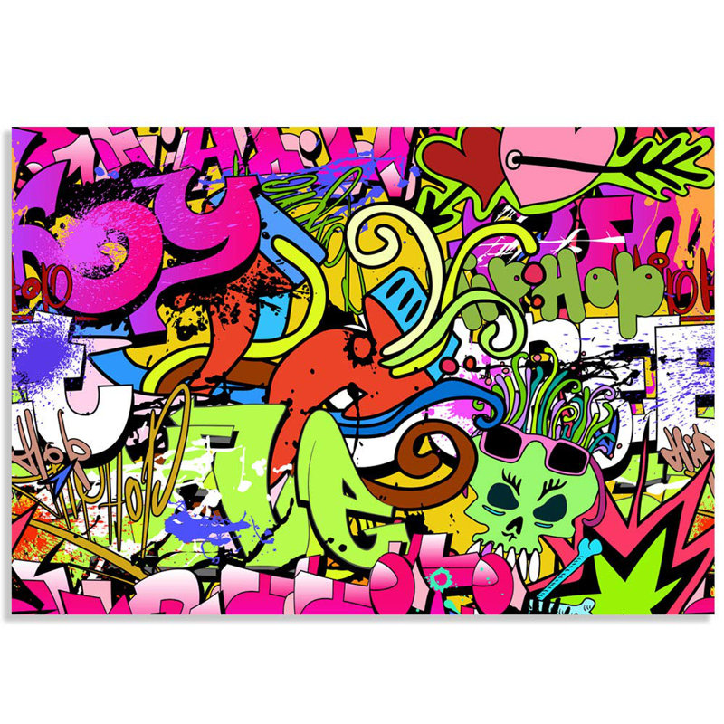 Peinture murale vibrante Graffi Street Paint Graffiti05, L 144 po x l 100 po
