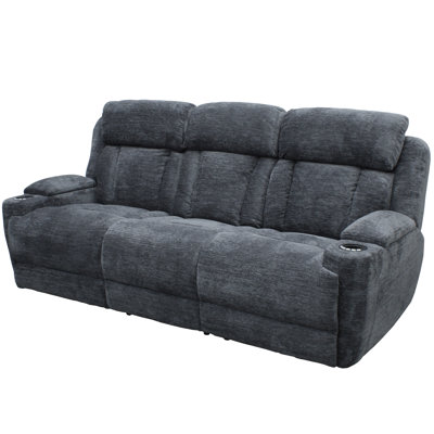 Pul 89" Power Reclining Sofa with Drop-Down Table, Adjustable Headrest & USB Charging
