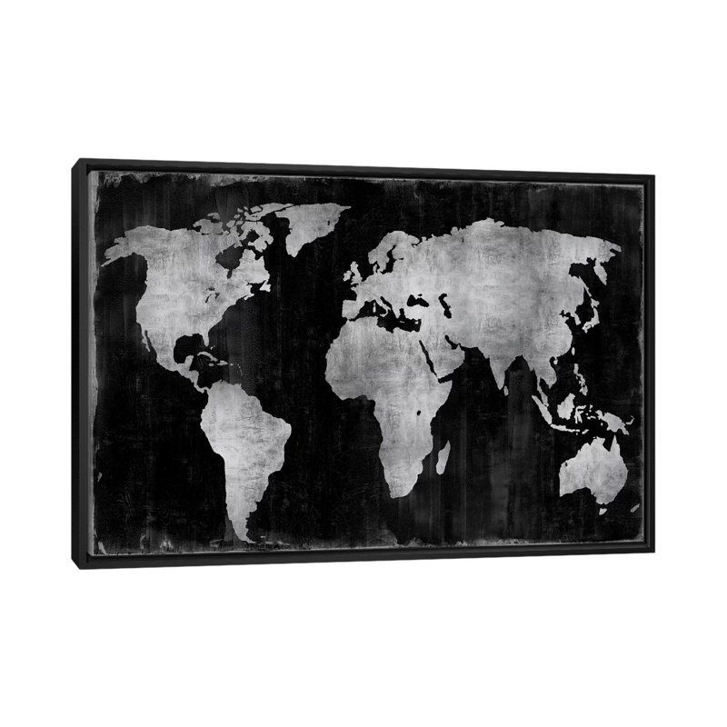 «The World» par Russell Brennan - reproduction d'art sur toile tendue, H 40 po x l 60 po x P 1,5 po, Toile avec cadre noir