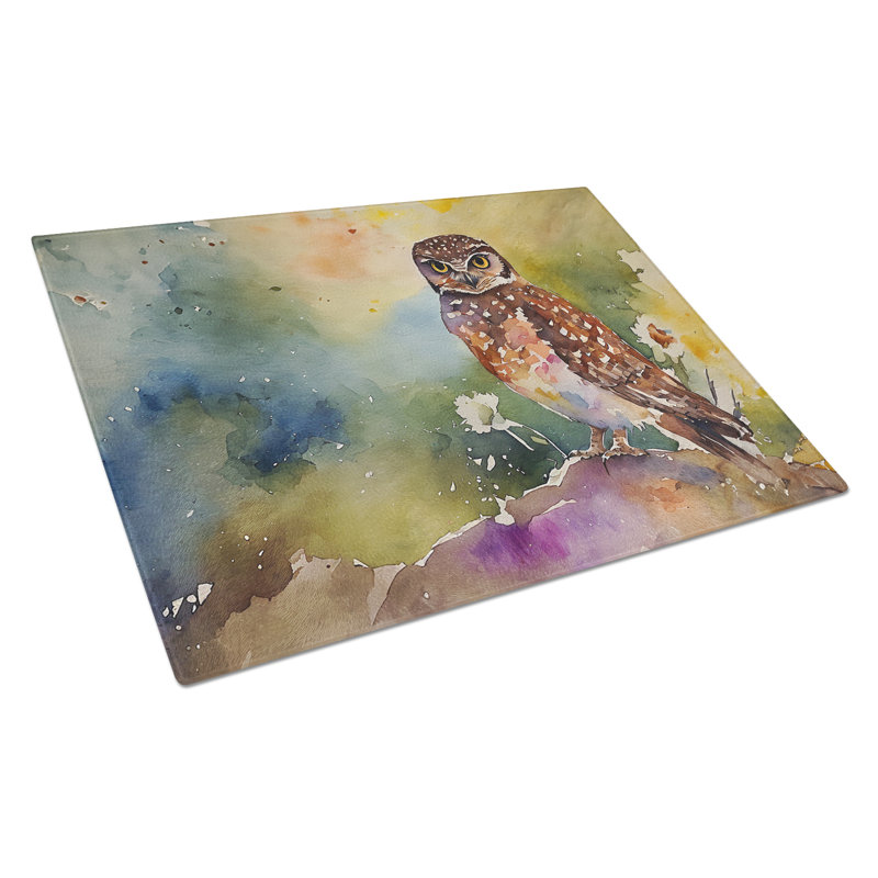 Burrowing Owl Glass Cutting Board