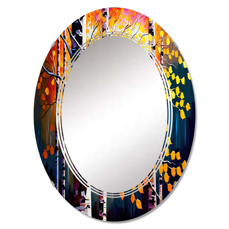 Olrik Autumn Birch Trees Forest I - Miroir mural, 36 po x 24 po