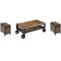 Addison Rectangular 2 Braking Casters Cocktail Table With 2 Chairside Door End Table