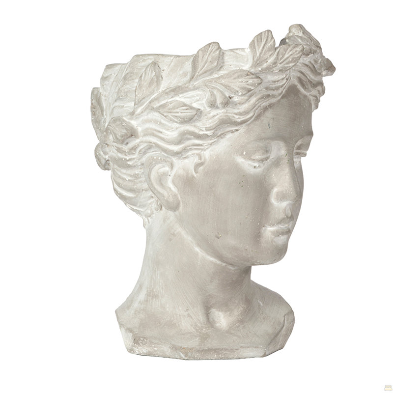 Jardinière en ciment de style grec - Décoration de jardin intérieur et extérieur, P 6 po x 9 po