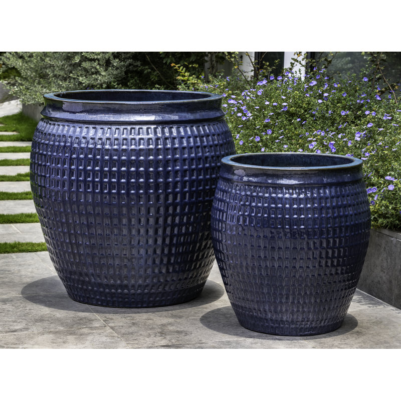 Eustace Handmade Pot Planter, Mediterranean Blue