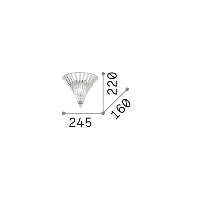 Wall Sconce, White, 22cm H x 24.5cm W x 16cm D