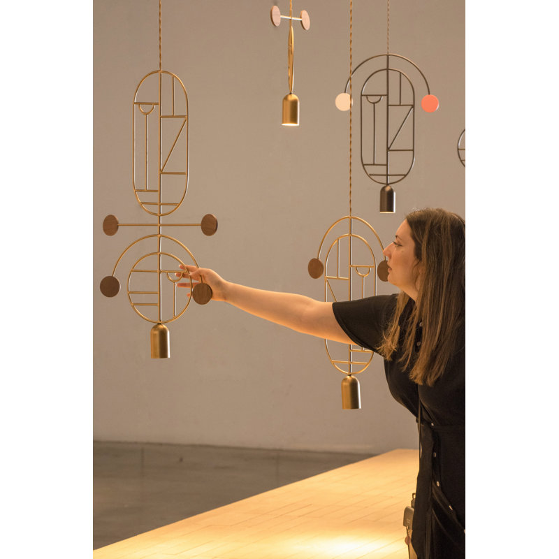 Wooden Dots 1 - Light Pendant, Walnut, Brass