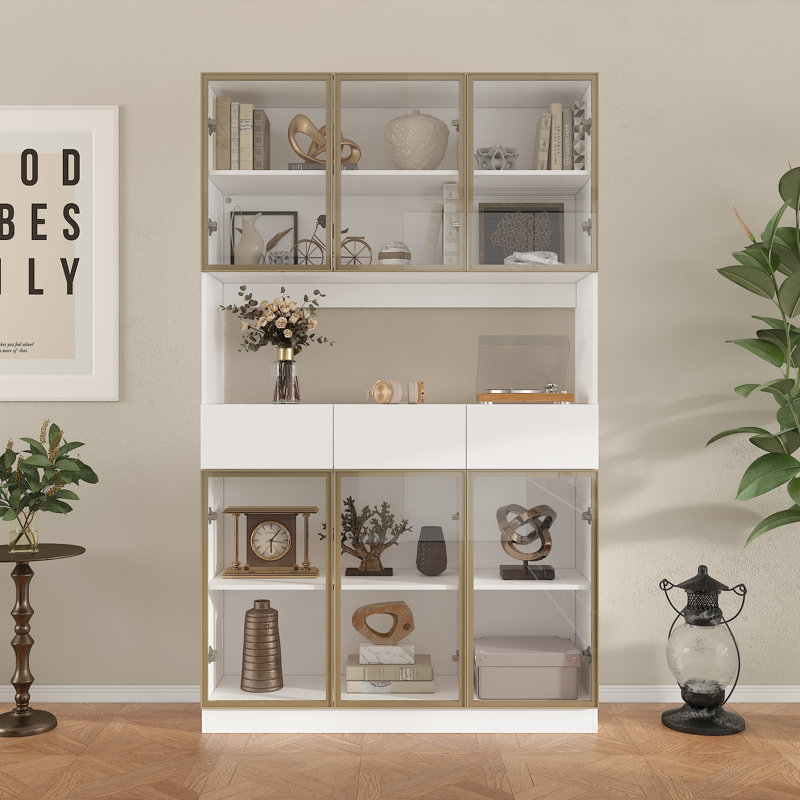 Display Cabinet With Adjustable Lights, White