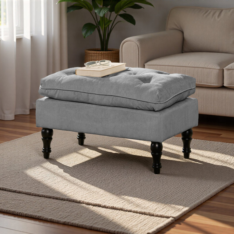 PILLOW TOP OTTOMAN, Gray