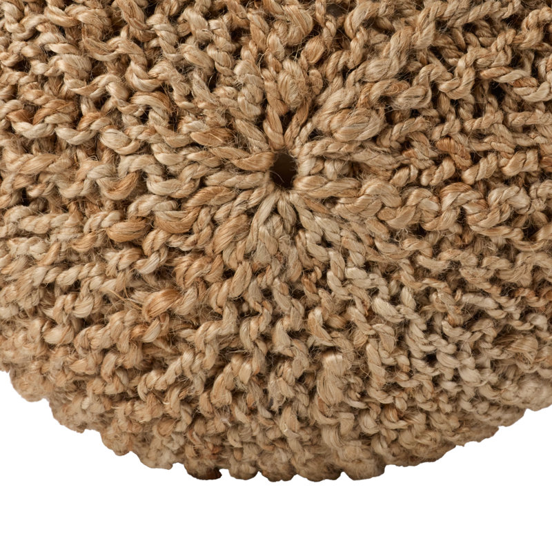 Deckerville Upholstered Pouf, Tan Jute