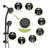 Multi Function Dual Shower Head  Shower System With 4.7" Rain Showerhead, 8Function Hand Shower, Adjustable Slide Bar,Matte Black