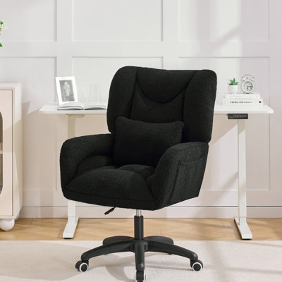 Teddy Fabric Office Chair With 3.9" Height Adjustable by Inbox Zero