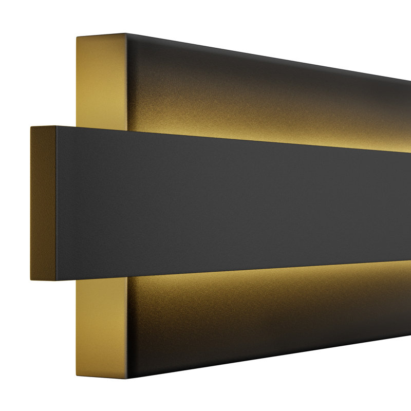 Mosra Black Aluminum LED Outdoor Wall Sconce, 22.4" H x 5.5" W x 3.8" D
