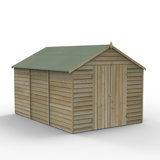 Overlap Pressure Treated 8 x 12 Apex Shed - No Window, Double Door