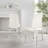 Eubanks High Gloss Double Pillar Dining Table Set with 6 Luxury Faux Leather Dining Chairs-196662163-196662160