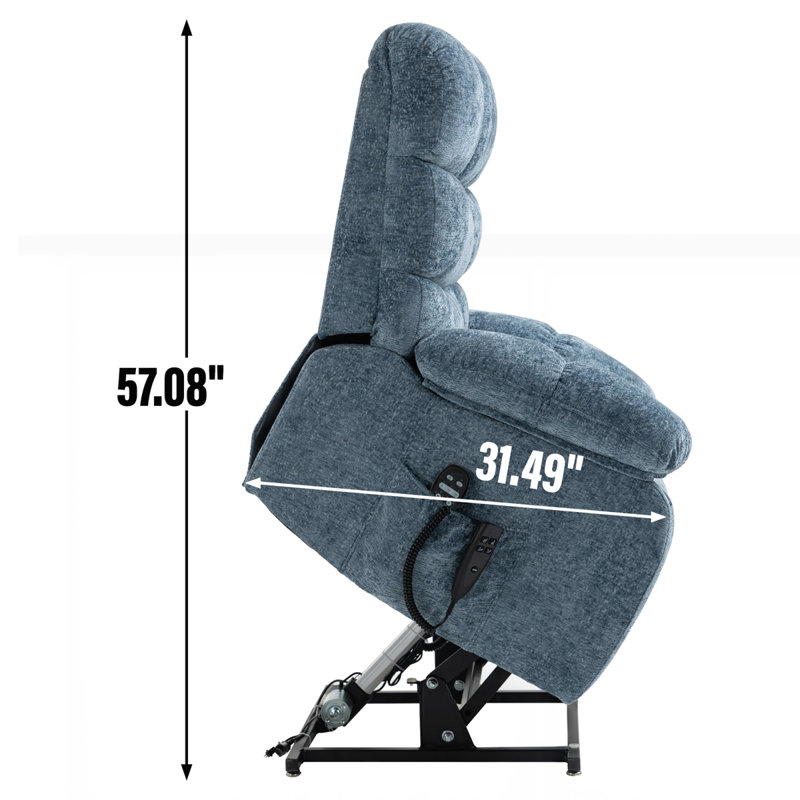 Electric Power Lift Recliners with Power-Remote, Blue