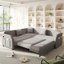 Canapé-lit en L 85,1 po avec lit escamotable, canapé-lit convertible surdimensionné avec poche latérale et port USB, canapé modulaire rembourré Teddy, pour salon, appartement, bureau, gris clair