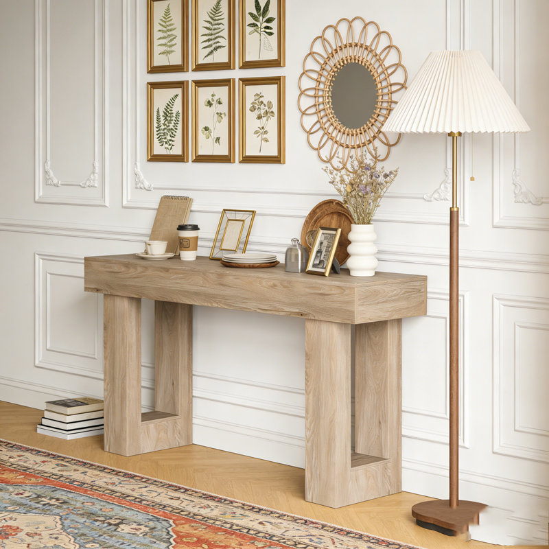 Wooden Sofa Console Table For Entryway, Mix Brown