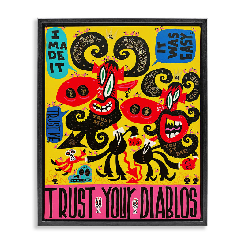 Faites confiance à votre cadre flottant Diablos, design par Jorge R. Gutierrez, H 31 po x l 25 po