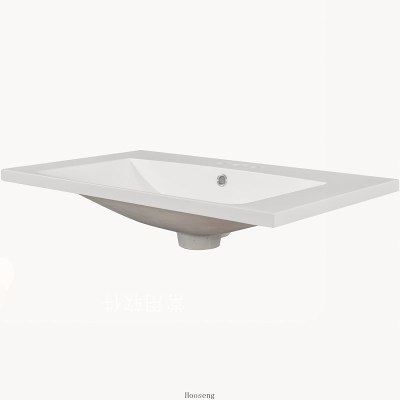 Plateau de meuble-lavabo simple 30 po seulement, lavabo en céramique blanche avec 3 trous de robinet, blanc, L 30 po