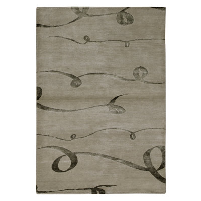 Hand Knotted Area Rug in Ecru