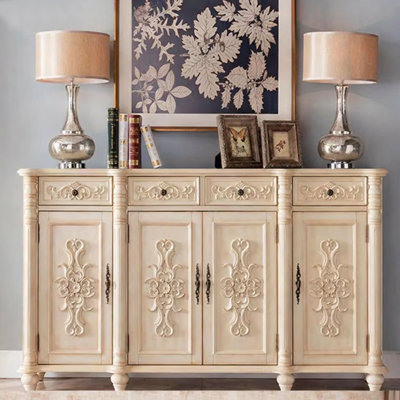 Banc de rangement beige en bois manufacturé