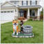 Décoration de jardin pour chien assis Akita