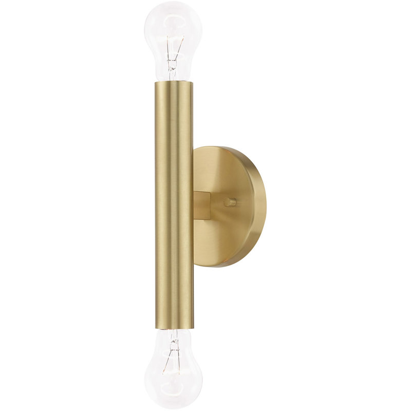 2 Light ADA Wall Sconce | Steel Base | 5.125 inch - Stylish and Functional Lighting, Satin Brass