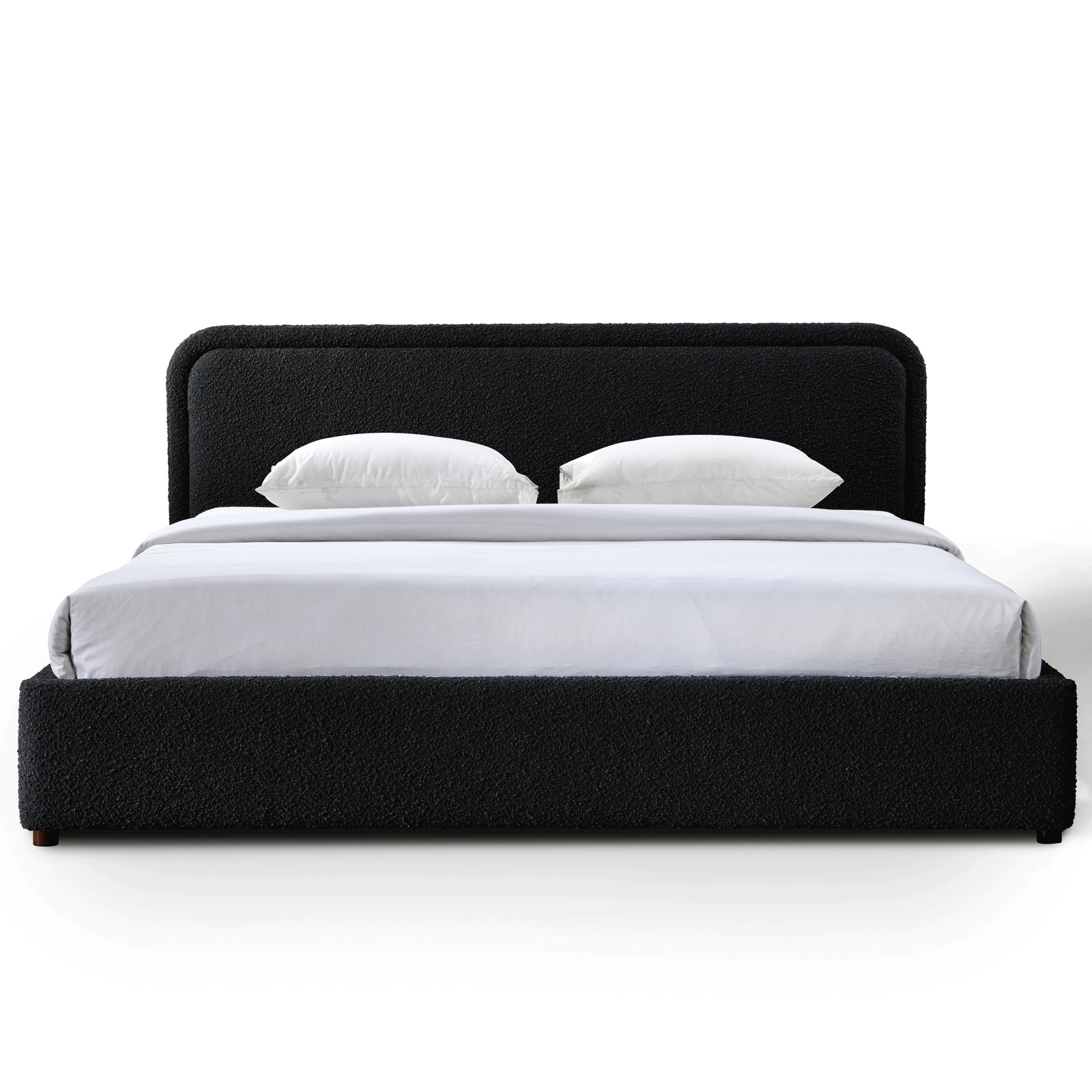 Baneza Platform Bed, King, Black Boucle