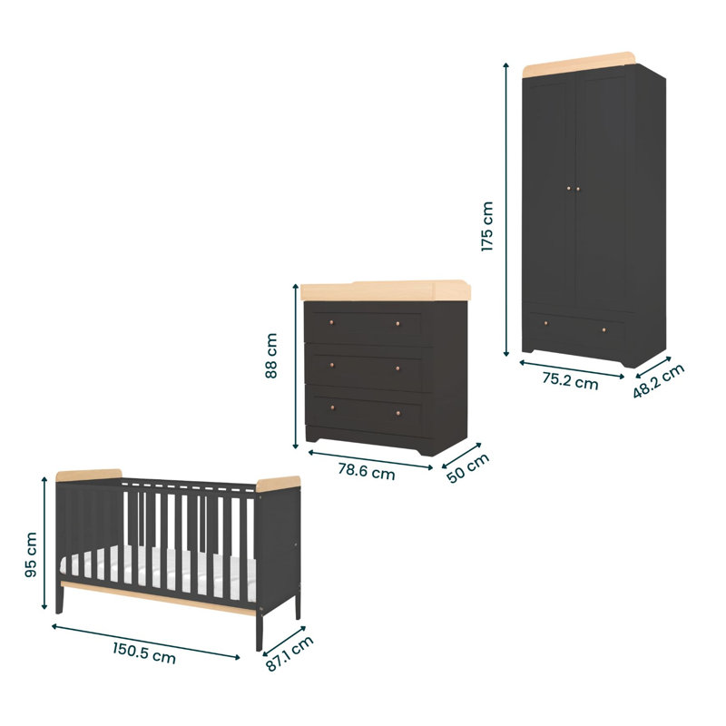 Tutti Bambini Rio 3-Piece Nursery Furniture Room Set