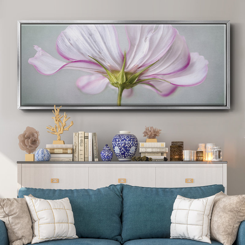 Textured Floral- Framed Canvas, 12" H x 30" W