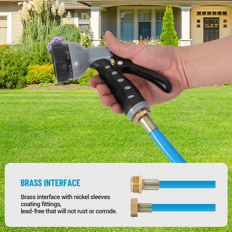 Retractable Garden Plastic Hose Reel, 1.3cm H x 198.1cm L x 198.1cm W