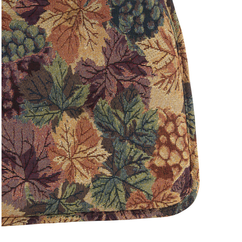 Coussins de salle à manger et de cuisine antidérapants 16 po x 15 po x 2 po, ensemble de 2, Vert / beige / brun