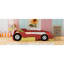 Lit plateforme double en forme de voiture de course avec roues, rouge-130605817-130605819
