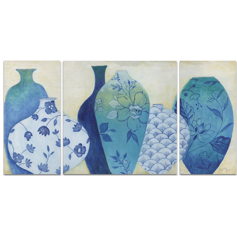 Chinoiseries Home - Reproduction sur toile tendue de plusieurs images, H 24 po x l 48 po x P 1,5 po