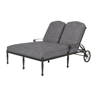 Grand Terrace Double Chaise Lounge Frame with Sunbrella Cushions