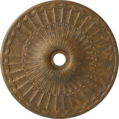 Médaillon de plafond Endurathane Galveston, DE 36 5/8 po x P 3 5/8 po x P 2 3/8 po (convient aux auvents jusqu'à 4 3/4 po), finition bronze frotté peint à la main
