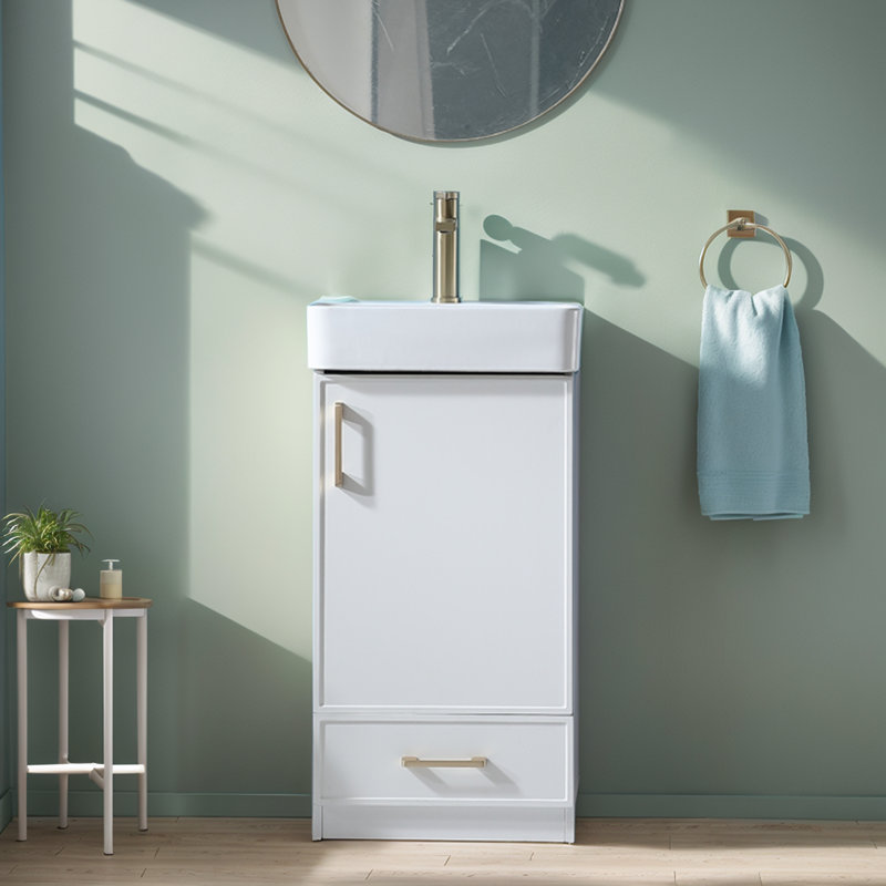 Ensemble de meuble-lavabo simple blanc 18 po