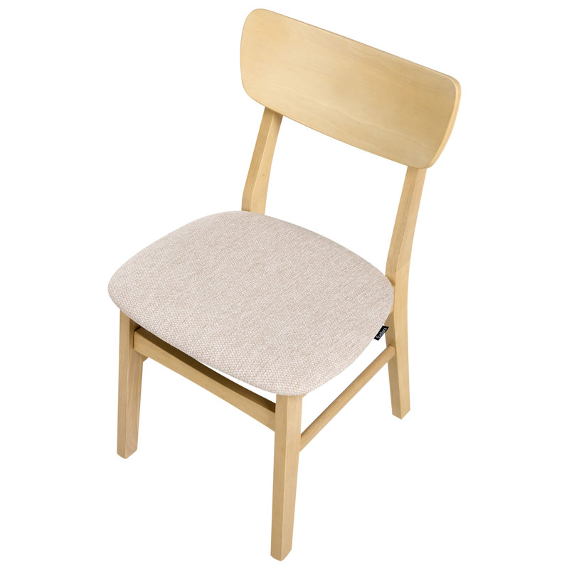 44cm H Fabric Upholstered Slat Back Side Chair, Natural