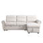 Canapé modulaire réversible avec rangement en chenille beige et rangement compact, sièges confortables