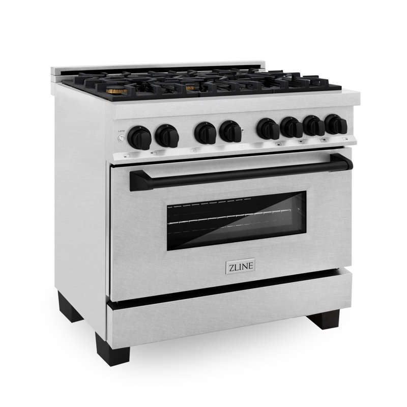 ZLINE Autograph 36" Legacy Dual Fuel Range, Matte Black Satin Stainless Steel
