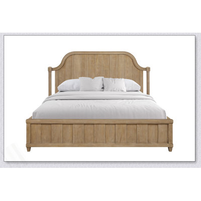 King Planked Panel Bed - Cashew
