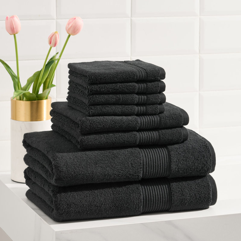 Solid Towel Set, Black