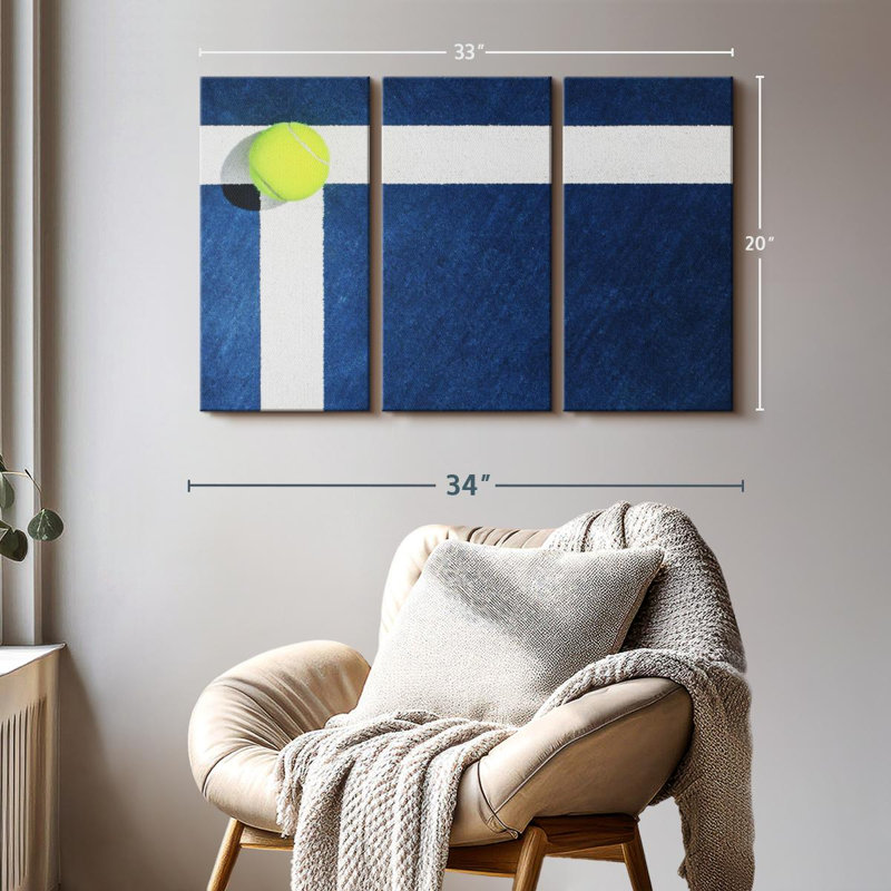 «Tennis Court Line» sur toile, H 20 po x l 33 po x P 1,25 po