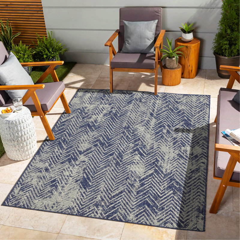 Tapis bleu intérieur / extérieur, Rectangle 7 pi 10 po x 10 pi 3 po