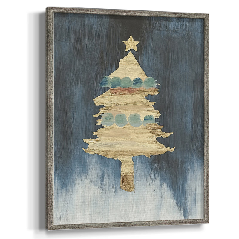 «Christmas Holiday Art CXCII», reproduction d'art encadrée - bois massif, H 15 po x l 12 po