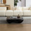 Table basse moderne en faux travertin texturé pour le salon / bureau-851984472