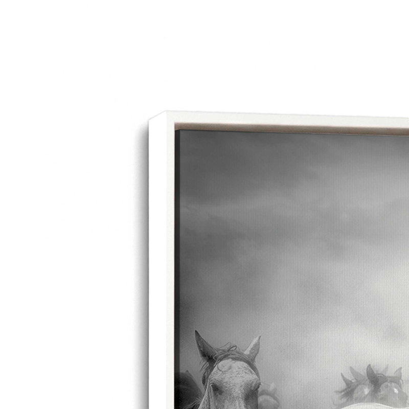 Thundering Hooves Canvas Print, 24.75" H x 36.75" W x 1.75" D, Opaque White Floater Framed