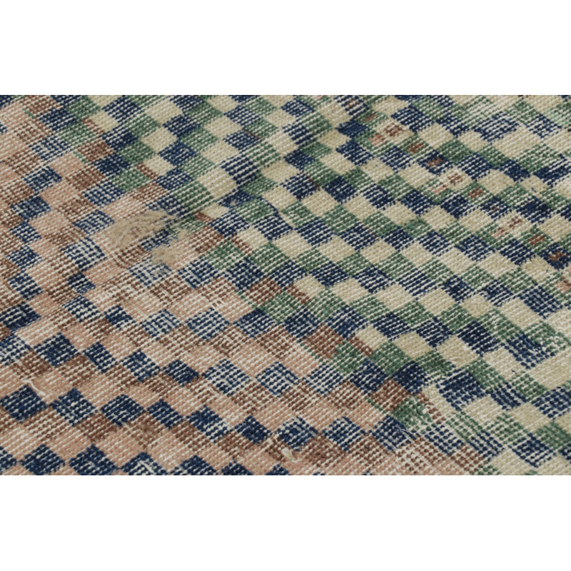Distressed One-of-a-Kind 5'4X9'4 Hand Knotted Area Rug